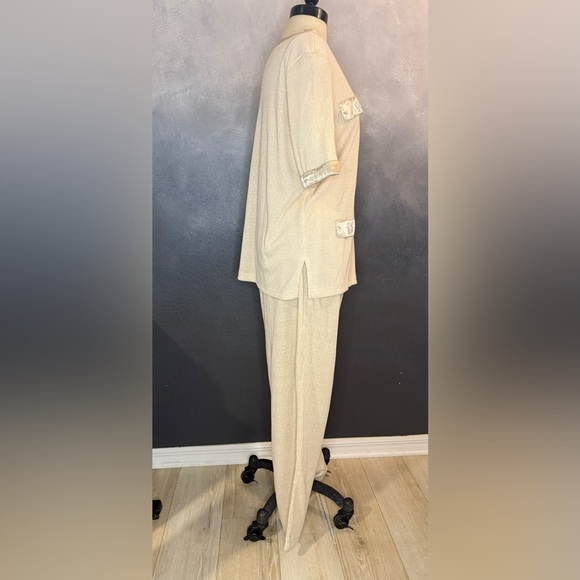 Vintage Lacy Afternoon Beige Knit Lounge Set – Size M - Picture 2 of 16